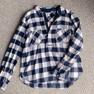 Jcrew Pullover Flannel Sweater with gold zipper!